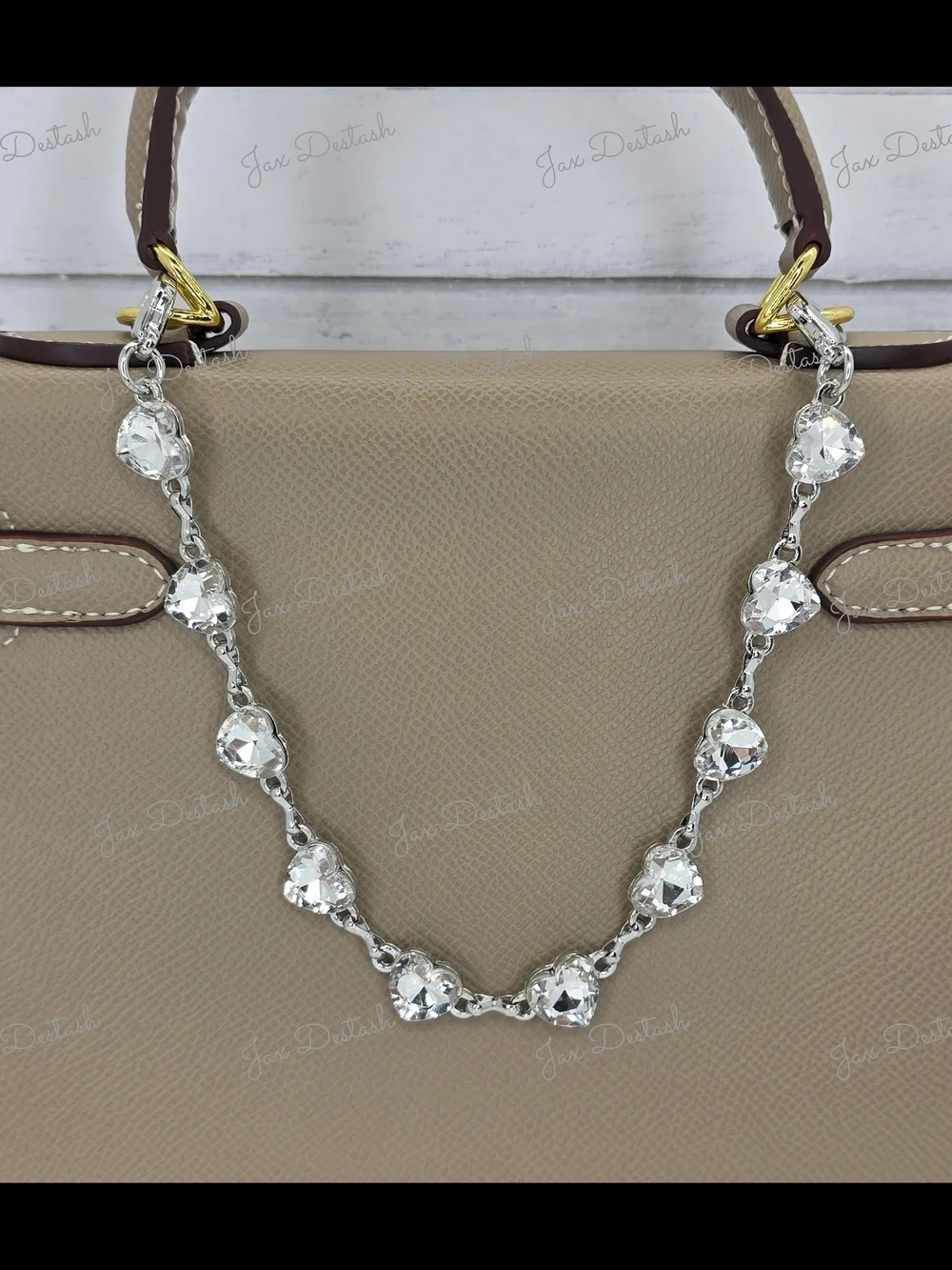Silver Crystal Heart Phone/Purse/Key Lanyard CH4365